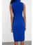 Moda Stil Regular Ceket Yaka Midi Boy Düz Kalem Etek Dokuma Elbise 5