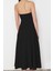 Moda Stil Fitted Straplez Midi Boy A-Kesim Dokuma Şık Abiye Elbise 5