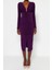 Moda Stil Slim V Yaka Midi Boy Drapeli Fitted Vücuda Oturan Esnek Örme Elbise 3