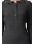 Moda Stil Fitted Polo Yaka Maxi Boy Tesettür Ribana Triko Elbise 2
