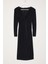Moda Stil Fitted Kruvaze Midi Boy Vücuda Oturan V Yaka Simli Örme Elbise 3