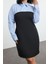 Moda Fitted Gömlek Yaka Mini Boy Büyük Beden Siyah Bodycone Straplez Dokuma Gömlek Elbise 4