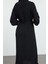 Moda Stil Relaxed Gömlek Yaka Midi Boy Kuşaklı Dokuma Gömlek Elbise 2