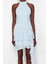 Moda Stil Fitted Halter Yaka Mini Boy A-Kesim Fıfırlı Dokuma Kısa Şık Abiye Elbise 3