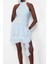 Moda Stil Fitted Halter Yaka Mini Boy A-Kesim Fıfırlı Dokuma Kısa Şık Abiye Elbise 4
