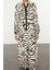 Moda Stil Relaxed Hakim Yaka Maxi Boy Tesettür Geometrik Desenli Viskon Dokuma Elbise 3