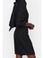 Moda Stil Regular Dik Yaka Mini Boy Dokuma Elbise 4