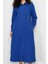Moda Stil Regular Gömlek Yaka Maxi Boy Tesettür Düz Dokuma Gömlek Elbise 4