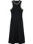 Moda Stil Fitted Halter Yaka Midi Boy A-Kesim Taş Aksesuarlı Dokuma Elbise 3