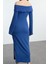 Moda Stil Slim Carmen Yaka Midi Boy Fitted Vücuda Oturan Yumuşak Dokulu Esnek Örme Kalem Elbise 5