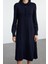 Moda Stil Regular Polo Yaka Midi Boy Triko Elbise 3