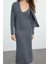 Moda Stil Slim V Yaka Midi Boy Premium Iplik Özel Iplik Triko Hırka- Elbise Takım 1