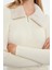Moda Stil Slim Polo Yaka Mini Boy Triko Suni Kürk Detaylı Elbise 2
