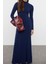 Moda Stil Regular Dik Yaka Maxi Boy Düz Fitted Vücuda Oturan Esnek Örme Elbise 4