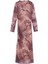 Moda Stil Slim Dik Yaka Maxi Boy Soyut Bodycone Büzgü Drape Örme Elbise 3