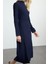 Moda Stil Regular Bisiklet Yaka Midi Boy Shift Düz Kesim Saten Dokuma Elbise 4