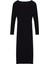Moda Stil Fitted Kare Yaka Midi Boy Düz Bodycone Vücuda Oturan Esnek Örme Elbise 3