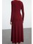 Moda Stil Fitted V Yaka Maxi Boy Düz Eteği Volanlı Skater Belden Açılan Esnek Örme Elbise 5