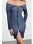 Moda Stil Slim Devrik Yaka Mini Boy Triko Premium Iplik Özel Iplik Yıkama Efektli Elbise 1