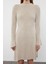 Moda Stil Regular Bisiklet Yaka Mini Boy Triko A-Line Formda Elbise 4