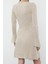 Moda Stil Regular Bisiklet Yaka Mini Boy Triko A-Line Formda Elbise 5