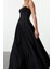 Moda Stil Regular Kalp Yaka Maxi Boy Drape Detaylı Dokuma Elbise 1