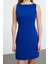 Moda Stil Regular Bisiklet Yaka Mini Boy Düz Dokuma Elbise 3