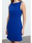 Moda Stil Regular Bisiklet Yaka Mini Boy Düz Dokuma Elbise 4