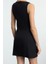 Moda Stil Regular Bisiklet Yaka Mini Boy Düz Dokuma Elbise 5