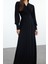 Moda Stil Regular Kruvaze Maxi Boy Düz Örme Elbise 1