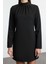 Moda Stil Regular Dik Yaka Mini Boy A Kesim Dokuma Elbise 3