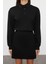 Moda Stil Regular Polo Yaka Mini Boy Düz Vücuda Oturan Örme Elbise 3