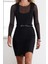 Moda Stil Regular Kare Yaka Mini Boy Limited Edition Kemerli Askılı Jile Dokuma Elbise 3