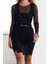Moda Stil Regular Kare Yaka Mini Boy Limited Edition Kemerli Askılı Jile Dokuma Elbise 4