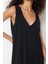 Moda Stil Relaxed V Yaka Midi Boy Rahat Kesim Dokuma Elbise 2