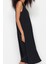 Moda Stil Relaxed V Yaka Midi Boy Rahat Kesim Dokuma Elbise 4