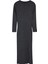 Moda Stil Fitted Bisiklet Yaka Midi Boy Büyük Beden Simli Fitilli Vücudu Saran Triko Elbise 3