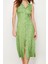 Moda Stil Regular Gömlek Yaka Midi Boy Çiçekli Viskon Dokuma Elbise 4