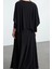 Moda Stil Relaxed Bisiklet Yaka Maxi Boy Kalıp Skater Esnek Örme Elbise 5