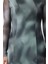 Moda Stil Slim Bisiklet Yaka Midi Boy Soyut Soyut Desenli Etek Ucu Fıfrfırlı Örme Elbise 2