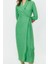 Moda Stil Fitted Kruvaze Maxi Boy Tesettür Keten Görünümlü Dokuma Elbise 1