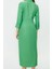 Moda Stil Fitted Kruvaze Maxi Boy Tesettür Keten Görünümlü Dokuma Elbise 5