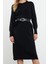 Moda Stil Regular Dik Yaka Maxi Boy Triko Premium Iplik Özel Iplik Elbise 1