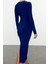 Moda Fitted Midi Boy Vücuda Oturan Pencere Cut Out Detaylı Örme Drapeli Şık Abiye Elbise 5