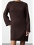 Moda Stil Regular Bisiklet Yaka Mini Boy Triko Basic Pamuklu Elbise 1