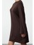 Moda Stil Regular Bisiklet Yaka Mini Boy Triko Basic Pamuklu Elbise 4
