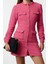 Moda Stil Regular Bisiklet Yaka Mini Boy Pink Düz Kesim Tüvit Ceket Dokuma Elbise 1