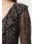 Moda Stil Regular V Yaka Mini Boy Limited Edition Eteği Volanlı Leoparlı Şifon Dokuma Elbise 1