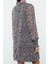 Moda Stil Regular Dik Yaka Mini Boy Soyut Dokuma Kışlık Elbise 5