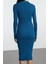 Moda Stil Slim Polo Yaka Midi Boy Triko Elbise 2